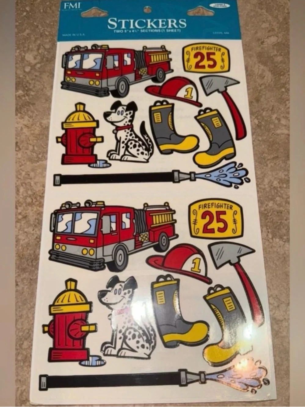 $2 FIRE TRUCK STICKERS $2 WITH ANY $10 ORDER OR MORE